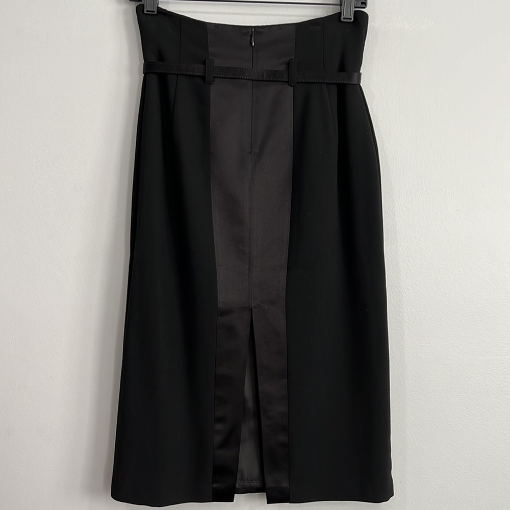 Blumarine Silk & Satin High Waist Elegant Evening Midi Skirt & Belt Womens 6 M - Picture 9 of 16